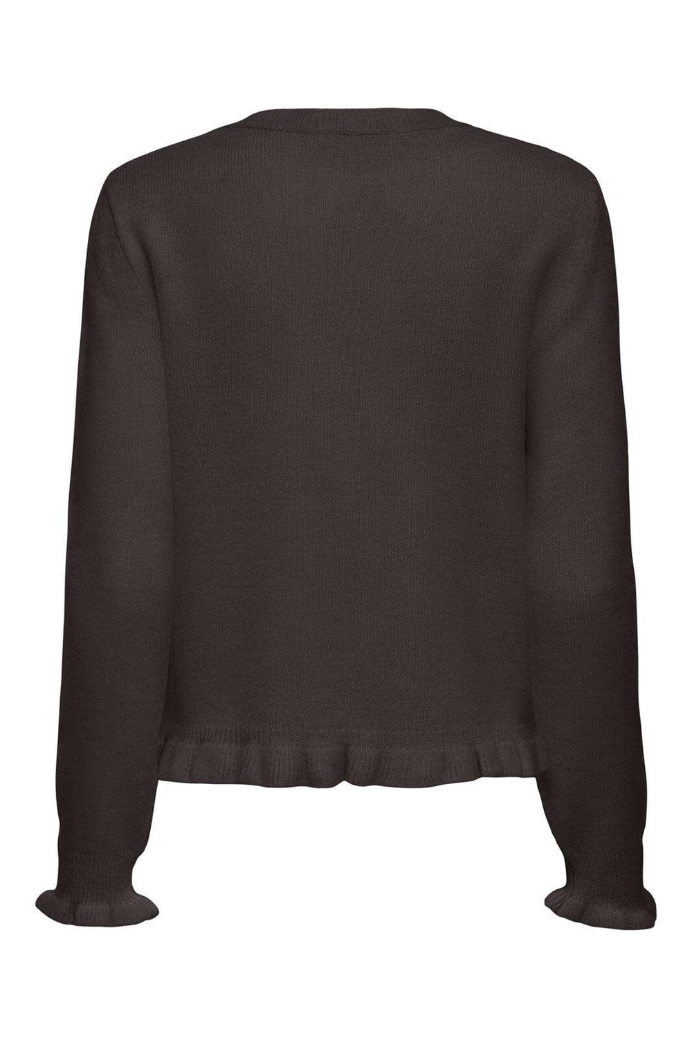 JDY - Jdyletty L/S On Frill Cardigan Knt - 5011447 Chocolate Torte