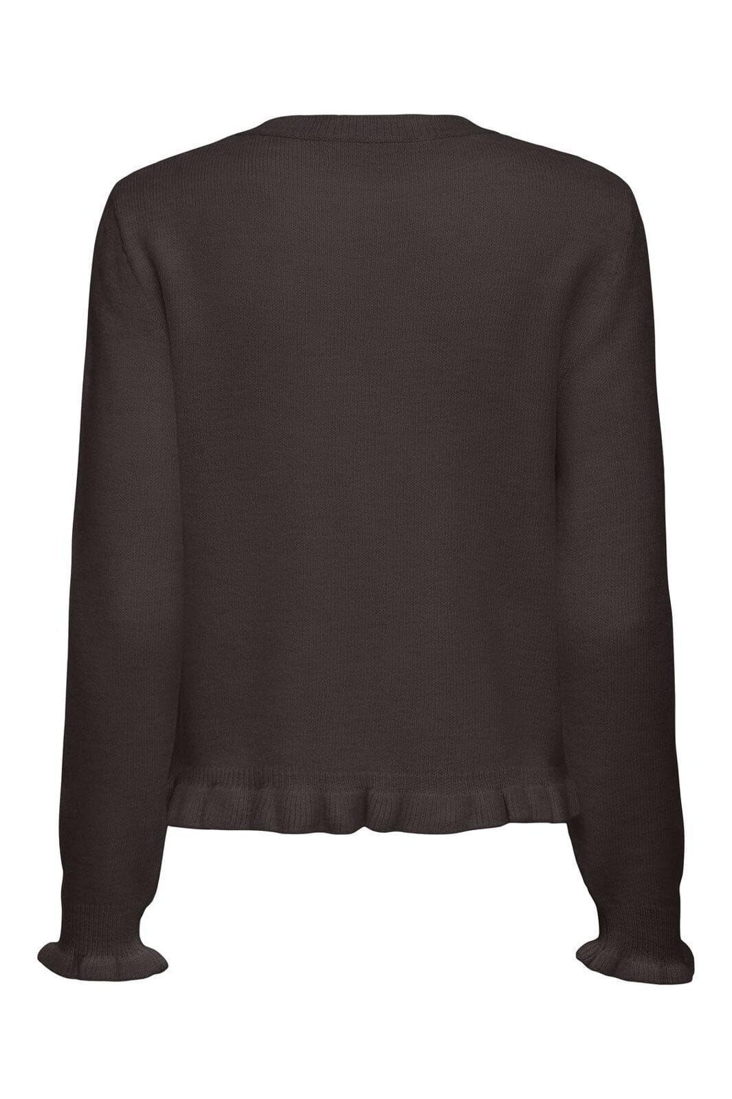 JDY - Jdyletty L/S On Frill Cardigan Knt - 5011447 Chocolate Torte