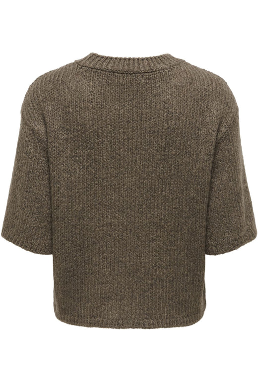 JDY - Jdylinea S/S Pullover O-Neck Knt - 4988041 Shitake Strikbluser 