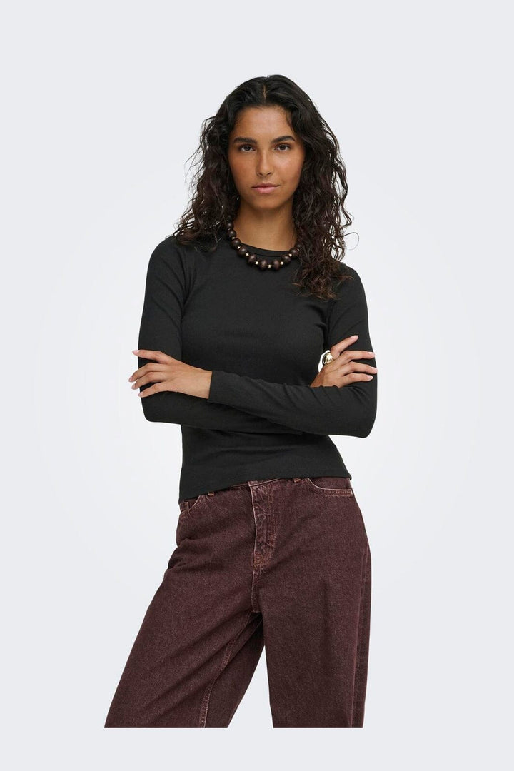 JDY - Jdylucky L/S O Neck New Top - 5106633 Black