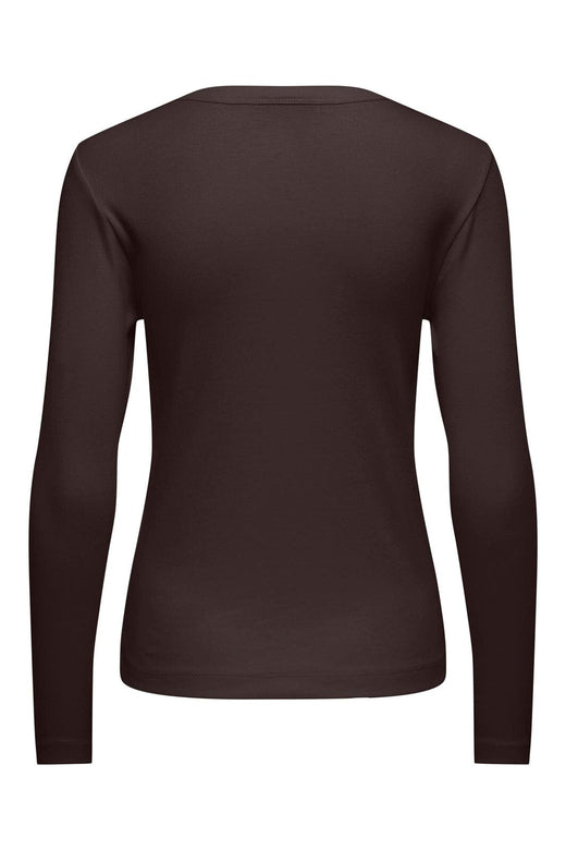 JDY - Jdylucky L/S O Neck New Top - 5129391 Chocolate Torte