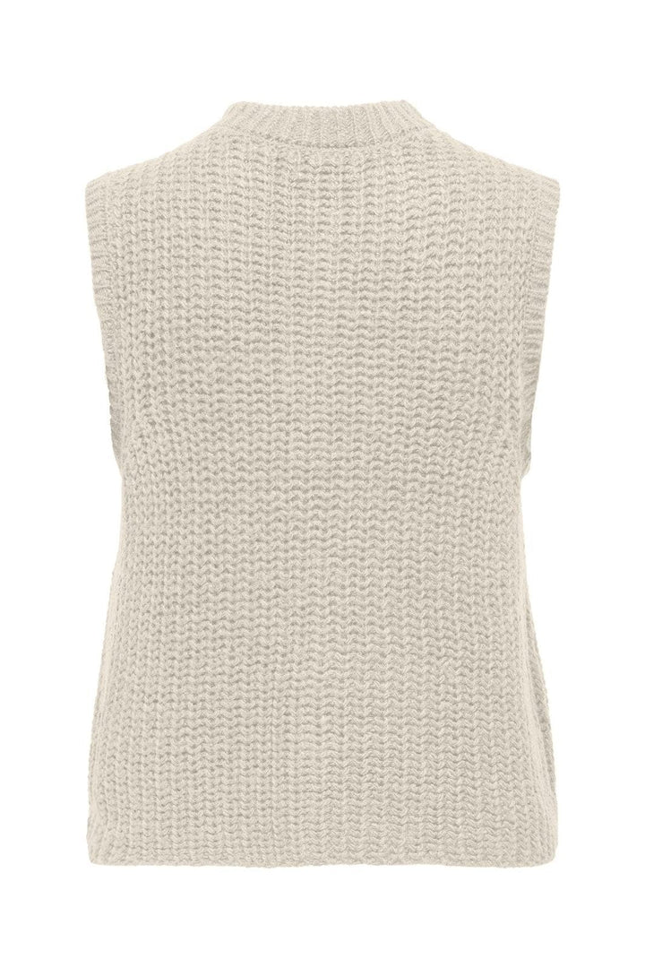 JDY - Jdymabel S/L O-Neck Button Vest Knt - 4931677 Birch