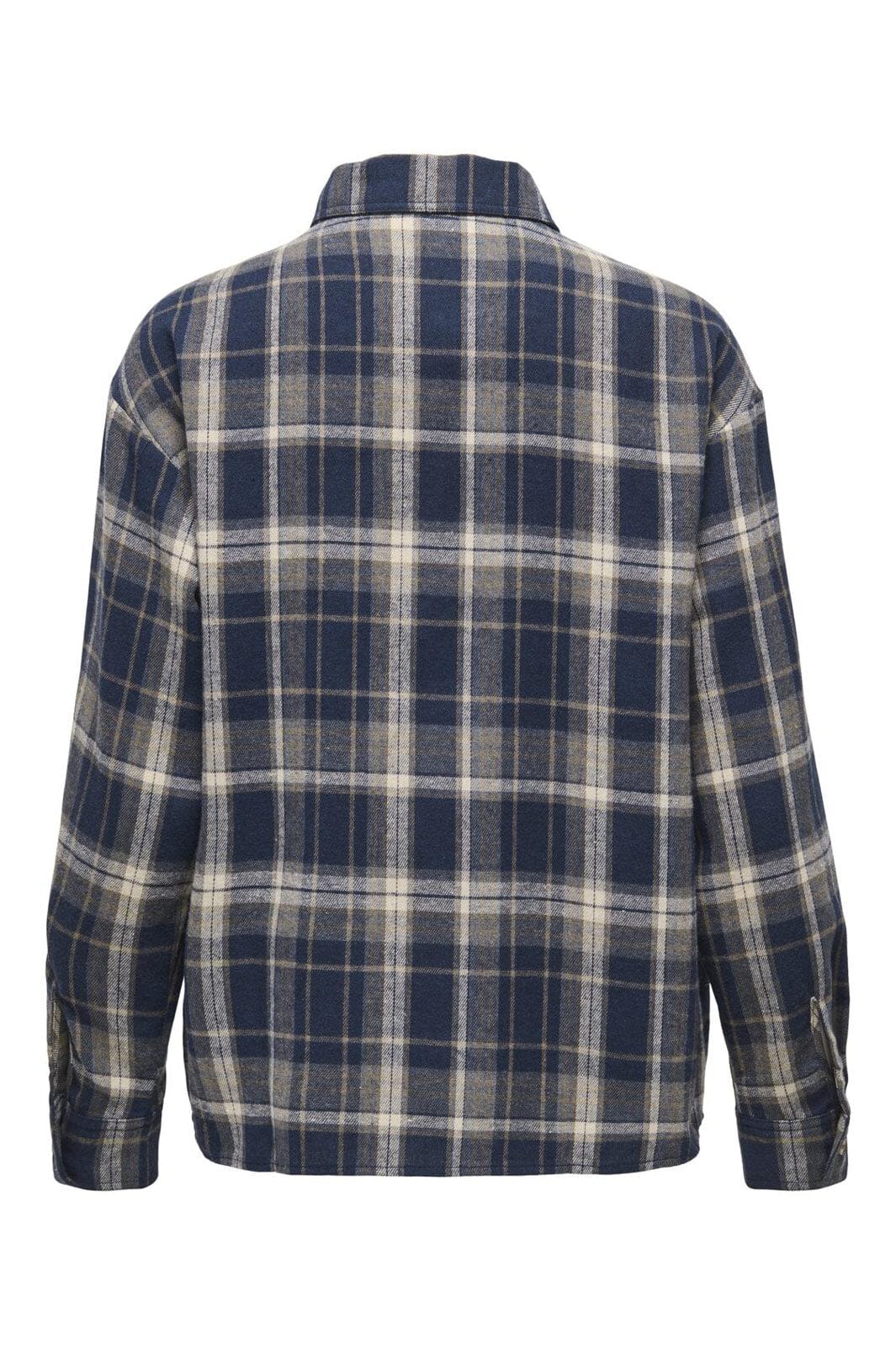 JDY - Jdymaddie L/S Loose Check Shirt - 4952890 Sky Captain Caribou & Pale Taupe