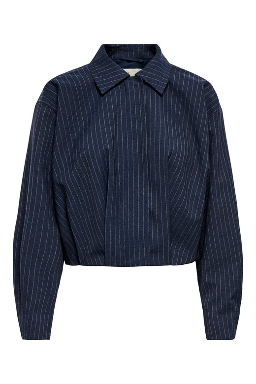 JDY - Jdymegan L/S Bomber Shacket - 5166533 Navy Blazer Pinstripe White