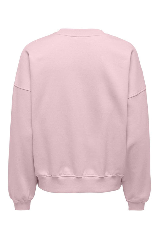 JDY - Jdymesa Life L/S O-Nk Emb Sweat - 5095975 Chalk Pink Windsor Wine + Earth Red