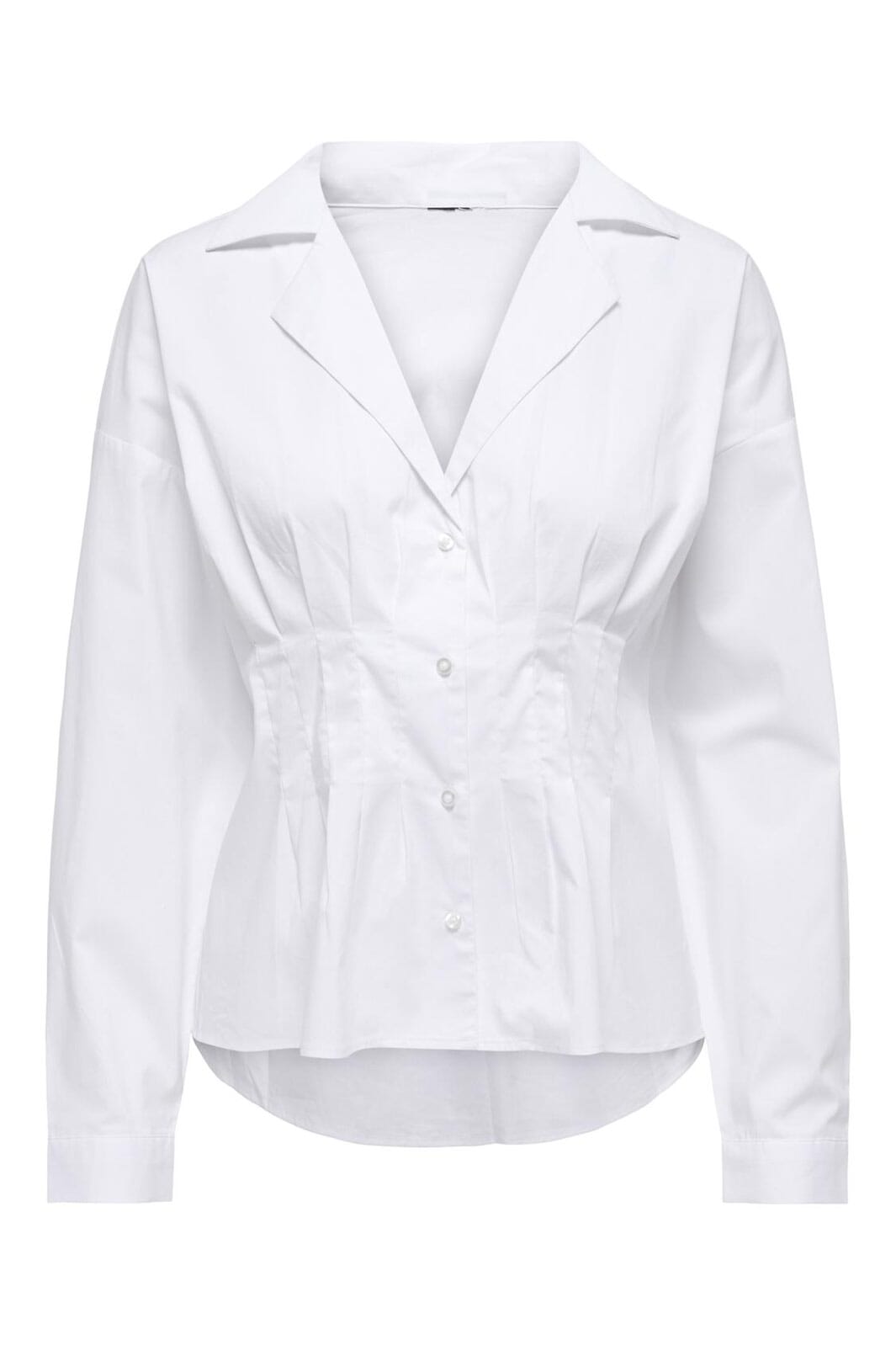 JDY - Jdymio L/S Fitted V-Neck Shirt - 5020851 White