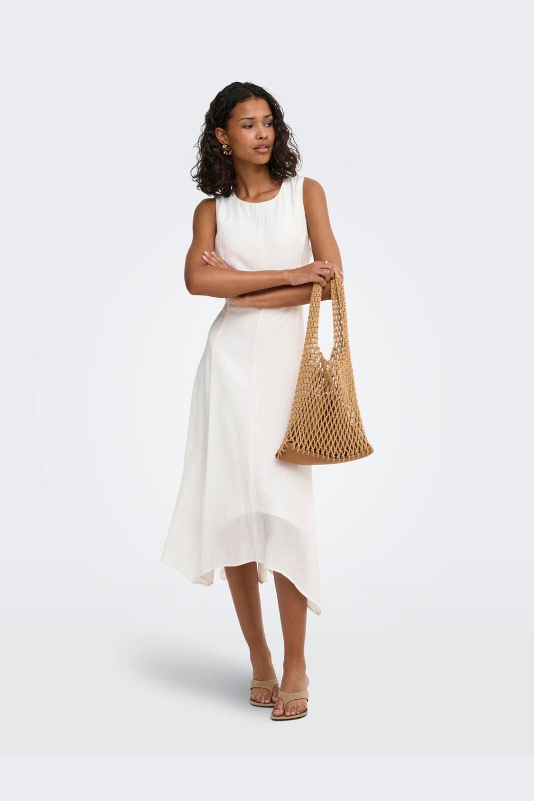 JDY - Jdymyrna S/L Ancle Dress - 5194124 Cloud Dancer
