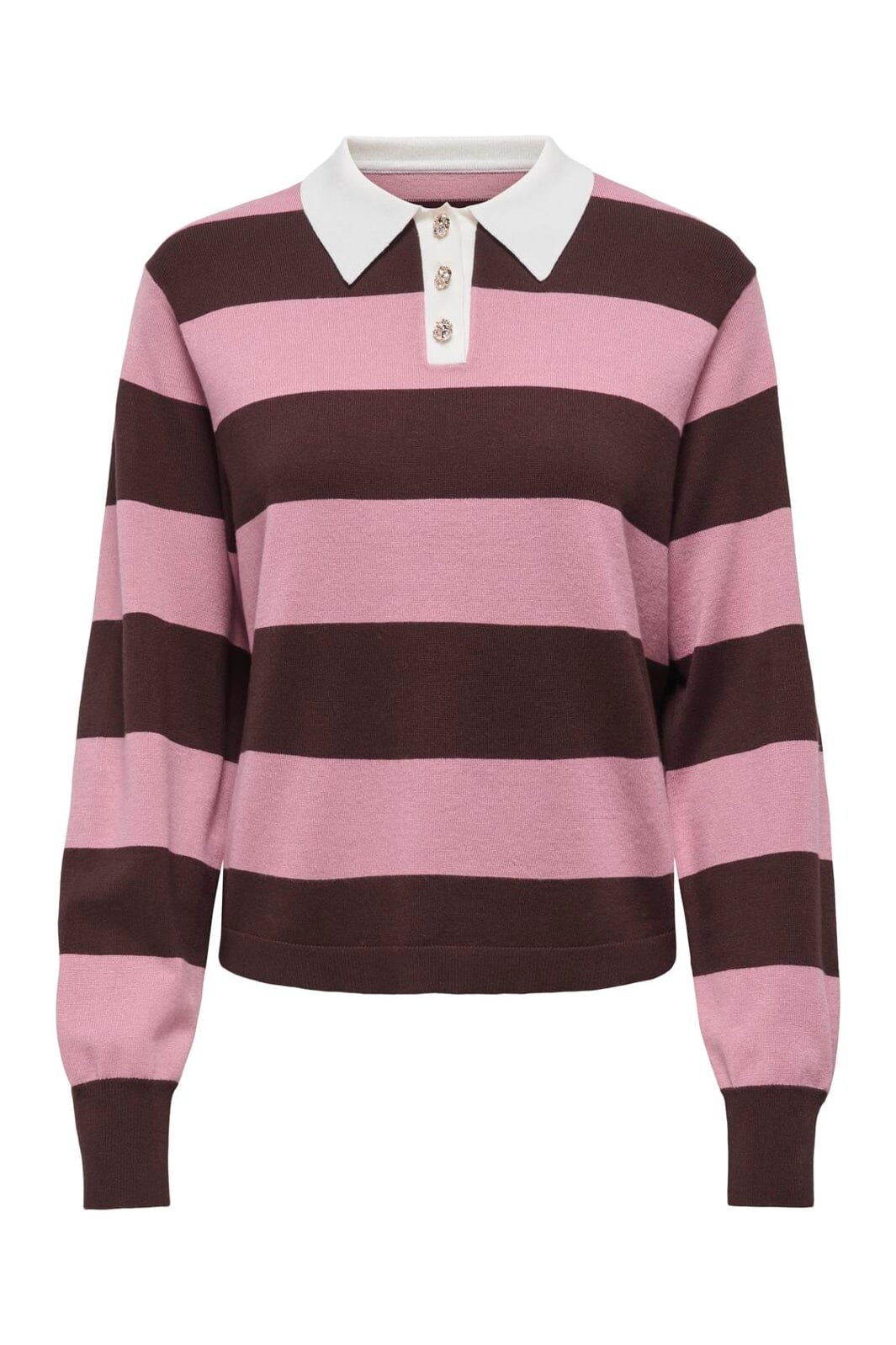 JDY - Jdynaima L/S Polo Pullover Knt - 5077092 Chicory Coffee W. Lilas