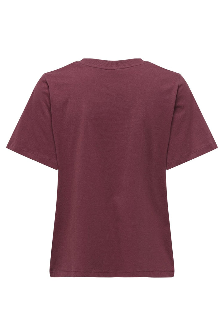 JDY - Jdypisa S/S Print Top - 4949653 Cabernet Gold Heart