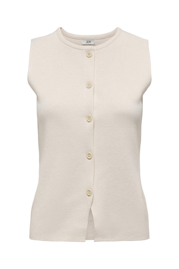 JDY - Jdyprime Life S/L On Fitted Vest Knt - 4875928 Whitecap Gray