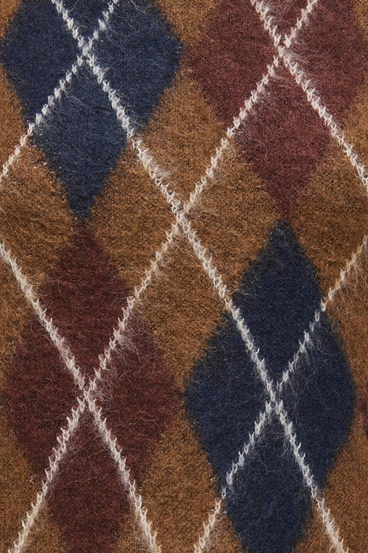 JDY - Jdyreese L/S O-Neck Argyle Pullover Knt - 5174124 Bison W. Rum Raisin/ Black Iris/ Oatmeal Argyle
