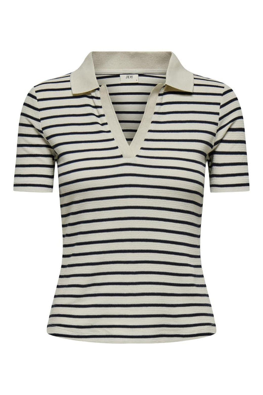 JDY - Jdyroma S/S Polo Top Dia - 4817965 Tapioca Sky Captain