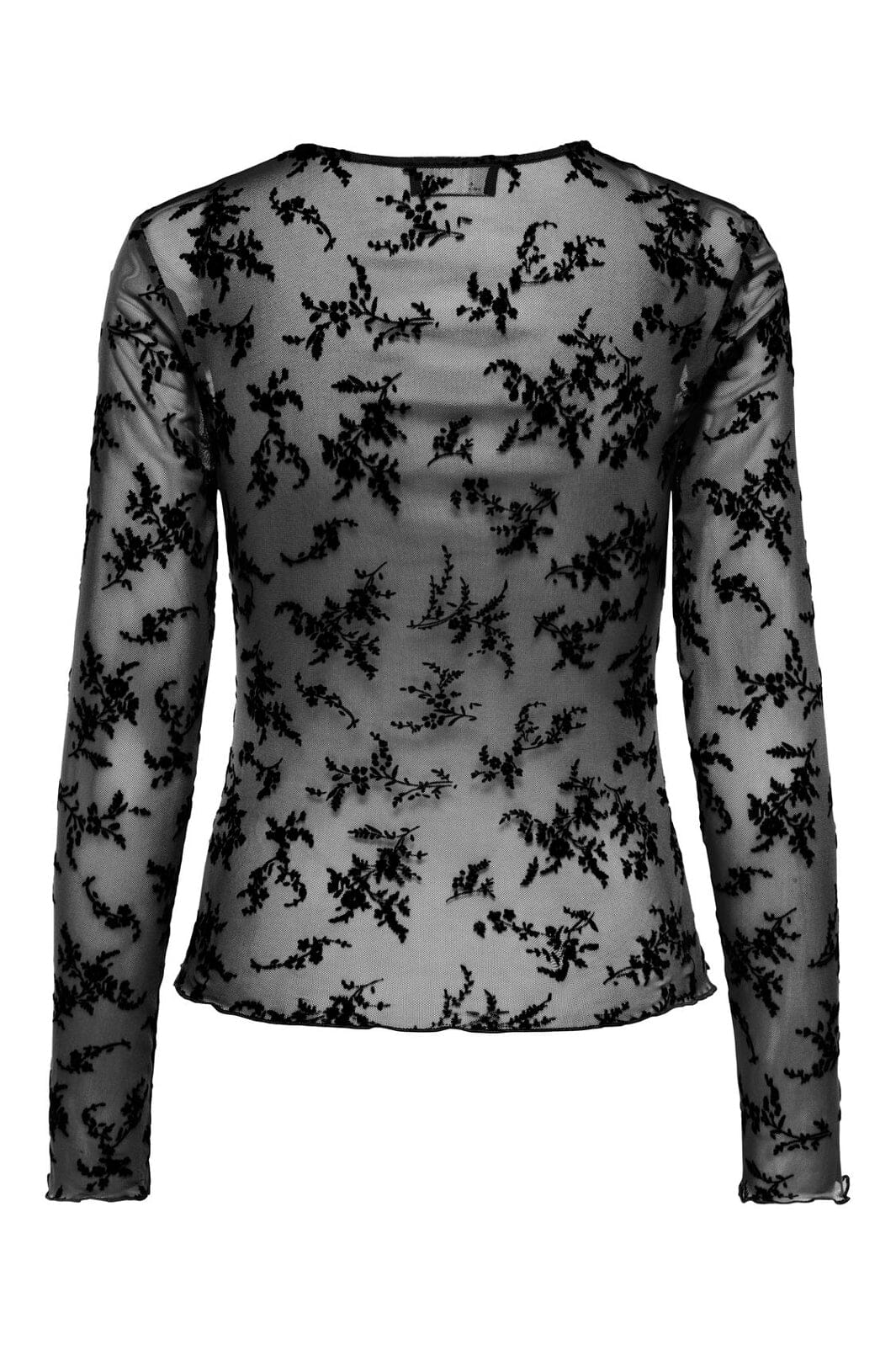 JDY - Jdyruby L/S Mesh Top - 5172894 Black Bouquet