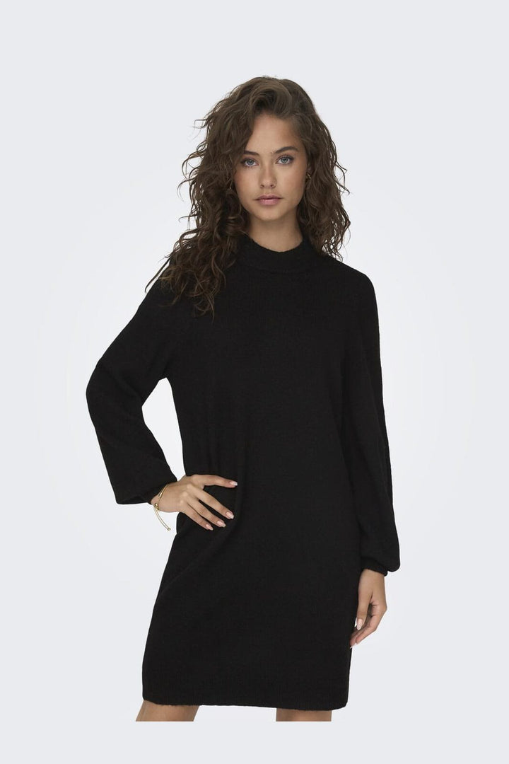 JDY - Jdyrue Life L/S High Neck Dress Knt - 3764537 Black