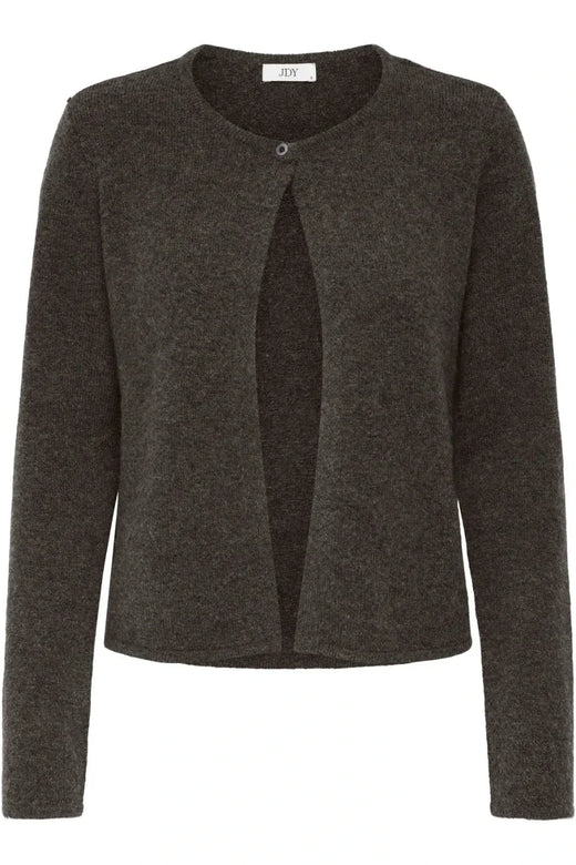 JDY - Jdyrue Life L/S One Button Cardigan Knt - 4907611 Bracken Melange Cardigans 