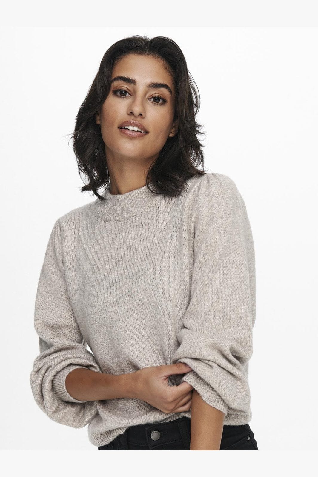 JDY - Jdyrue Life L/S Pullover Knt - 3716766 Chateau Gray Melange