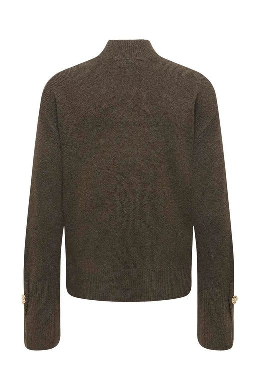 JDY - Jdysabrina L/S Hn Detail Pullov Knt - 5174129 Black Olive Melange