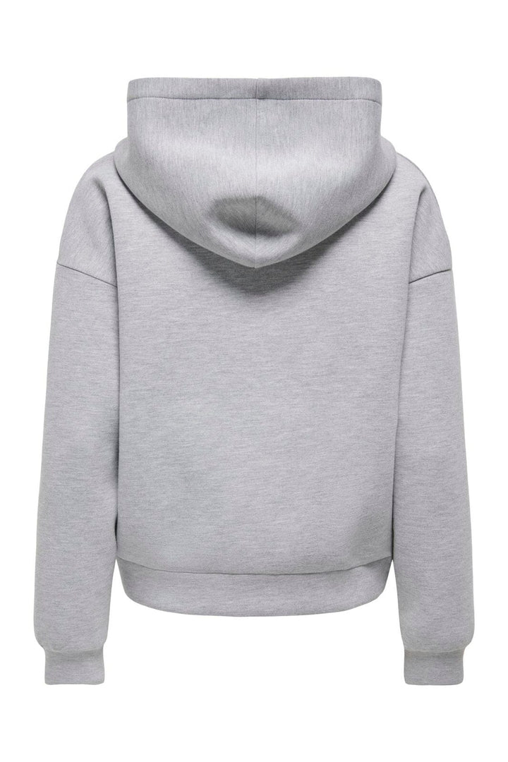 JDY - Jdysabrina L/S Zipper Scuba Hoodie - 4973127 Light Grey Melange