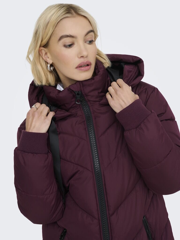 JDY - Jdyskylar Life Hood Jacket - 4892093 Fig Black Jakker 