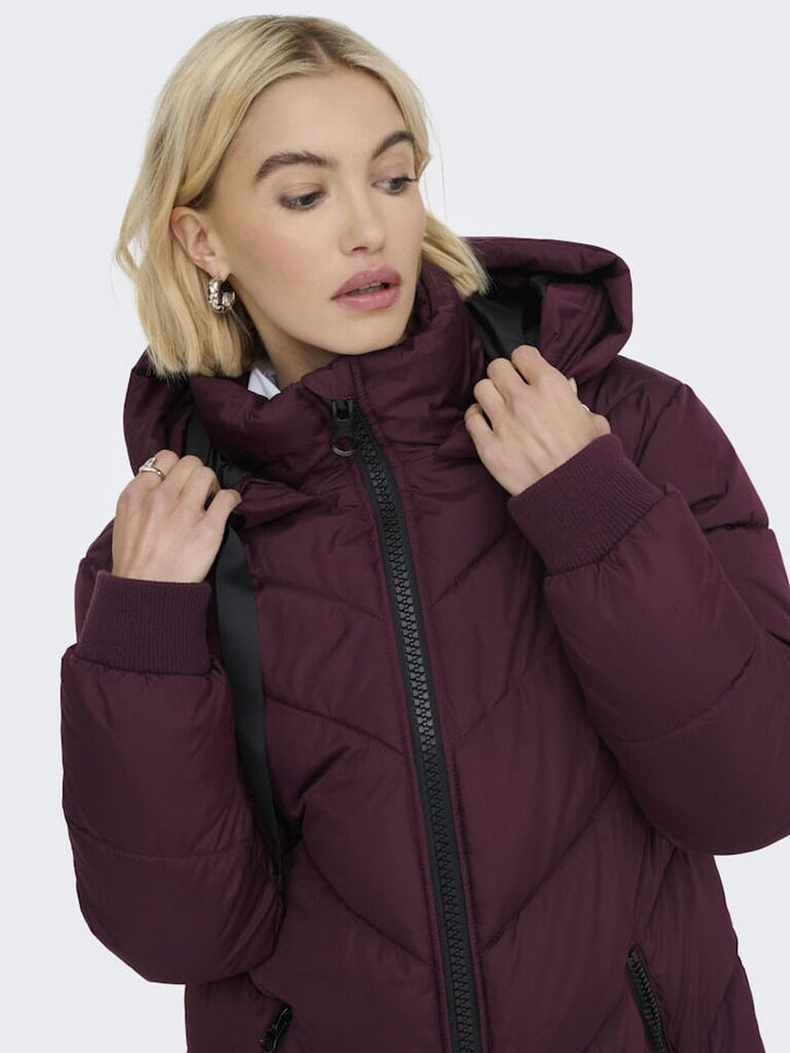 JDY - Jdyskylar Life Hood Jacket - 4892093 Fig Black Jakker 