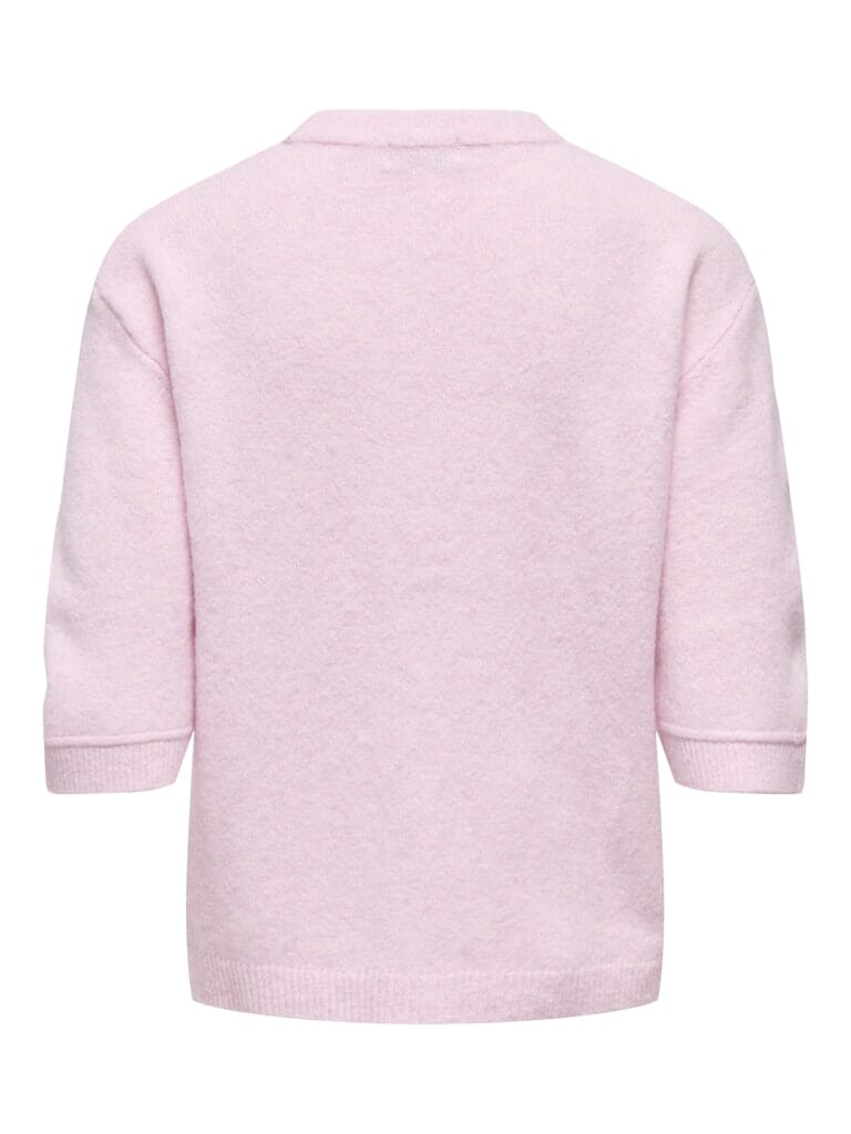 JDY - Jdysonja S/S O-Neck Pullover Knt - 4960457 Pink Lady Melange Strikbluser 