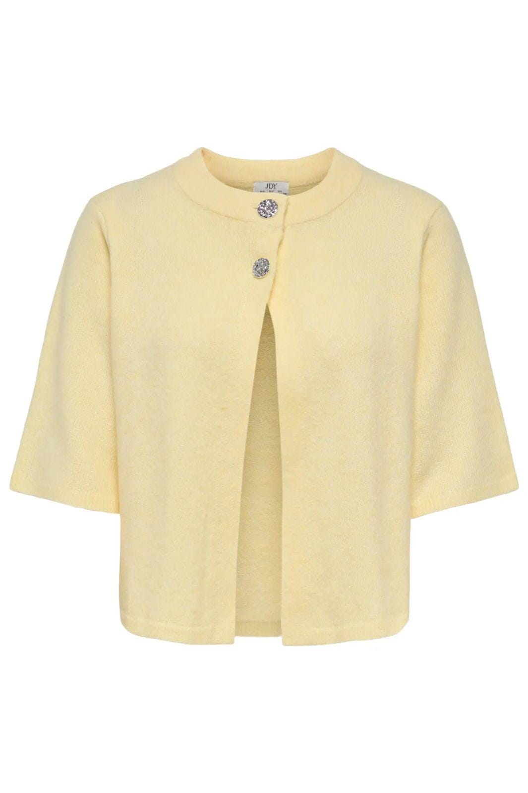 JDY - Jdysuper 2/4 Cardigan Knt - 5086561 French Vanilla Silver Button Cardigans 