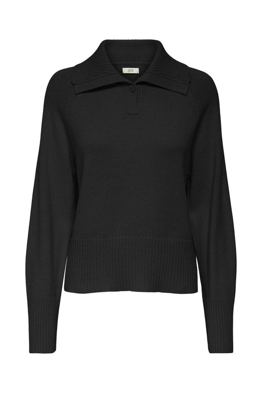 JDY - Jdytriss L/S Button Collar Pullover Knt - 4907210 Black
