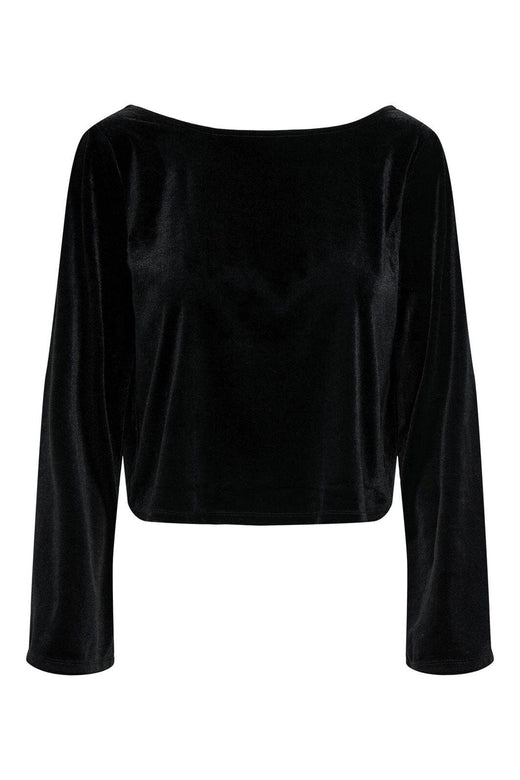 JDY - Jdyvictory L/S Velvet Bow Top - 4932740 Black Bow