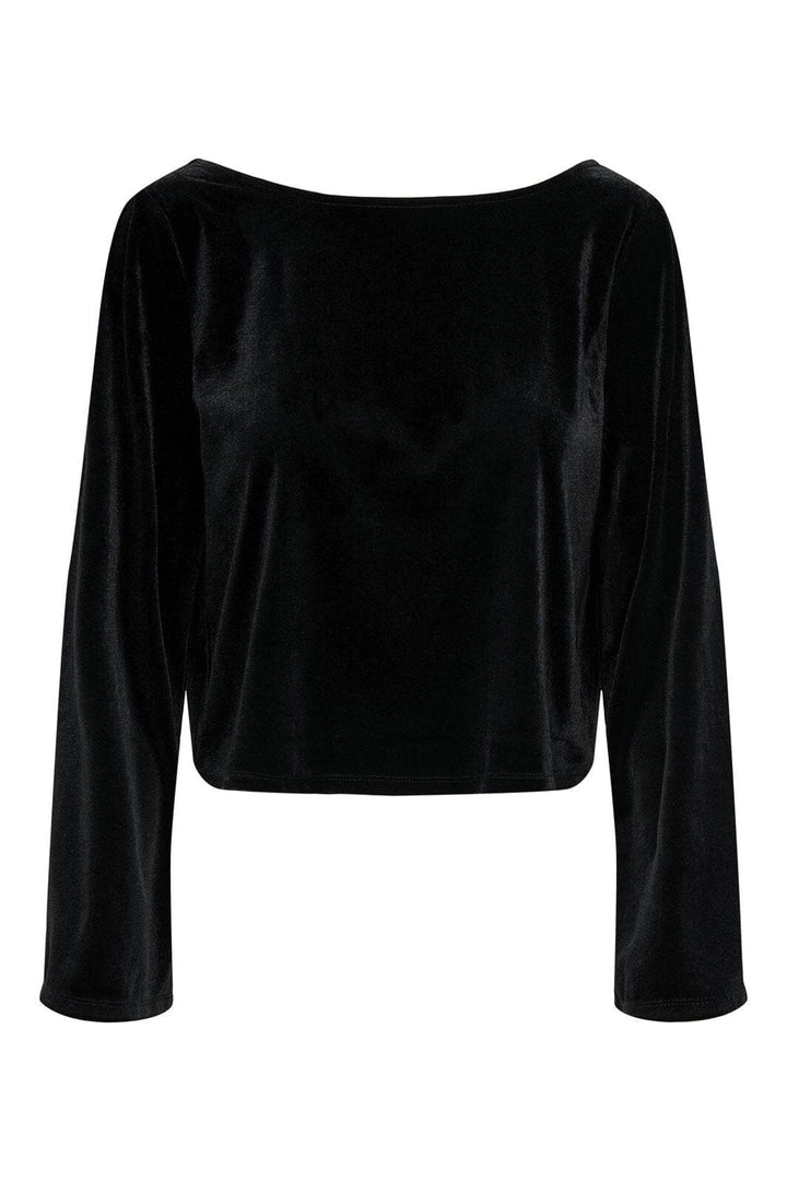 JDY - Jdyvictory L/S Velvet Bow Top - 4932740 Black Bow