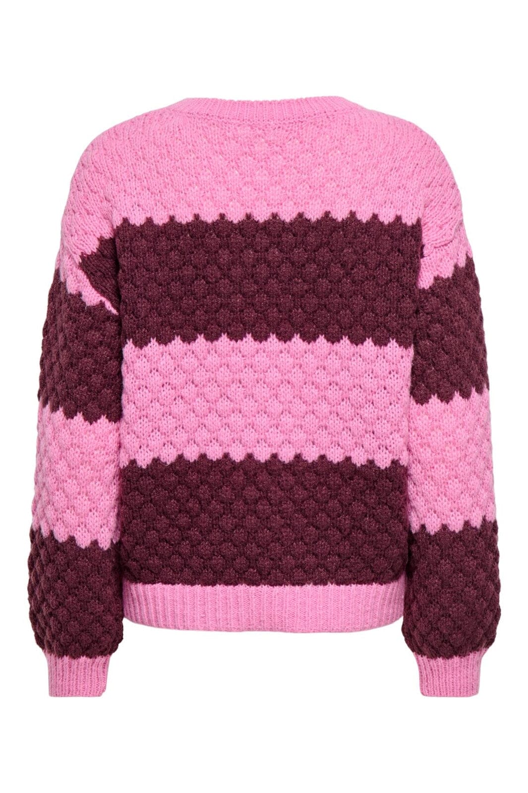JDY - Jdyvilda L/S Detail Pullover Knt - 5174004 Cyclamen Stripe Crush