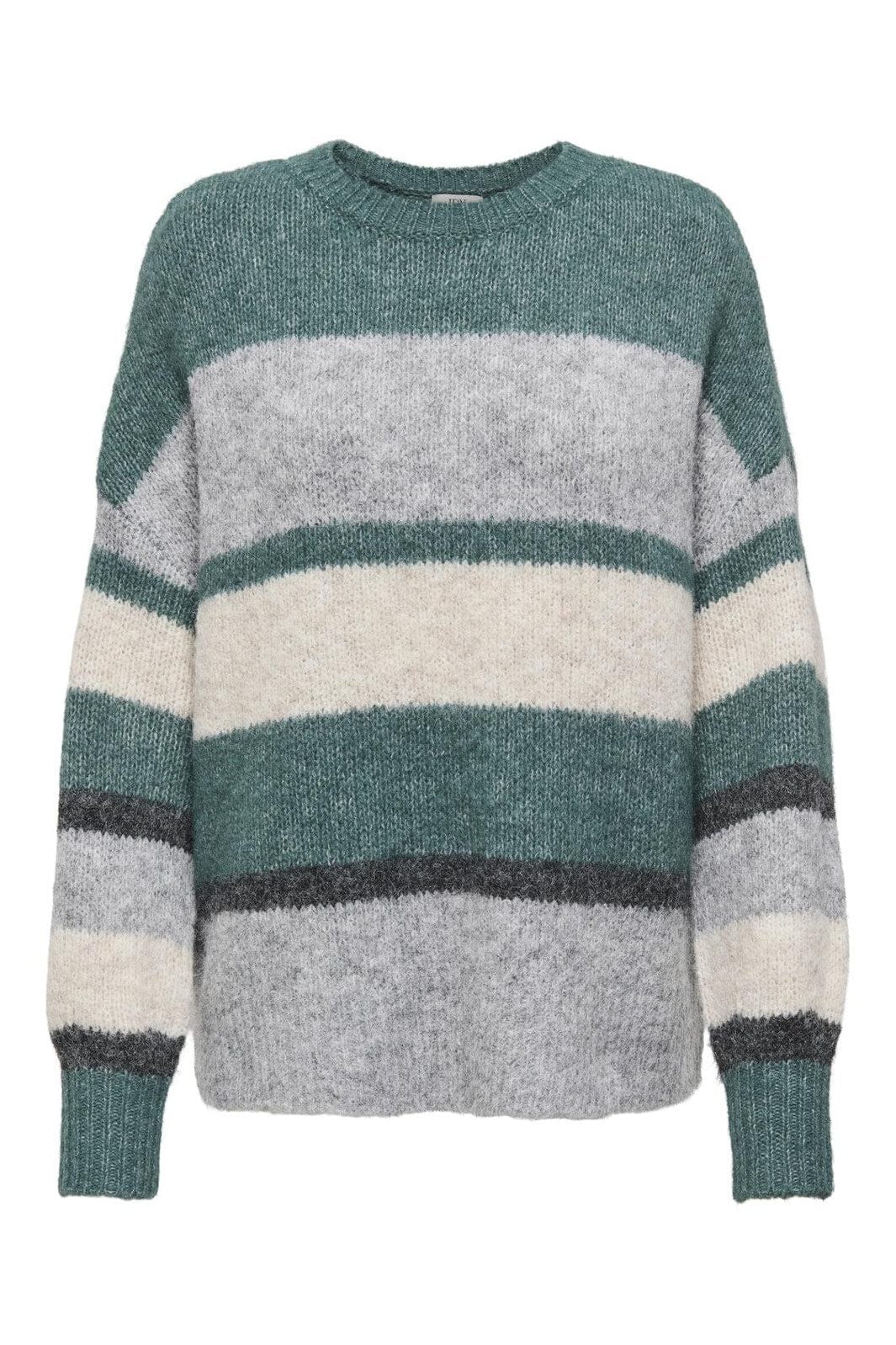 JDY - Jdyzoey Life L/S On Colorblock Pull Knt - 4880166 Sea Pine Lgm/Birch Melange/Dgm