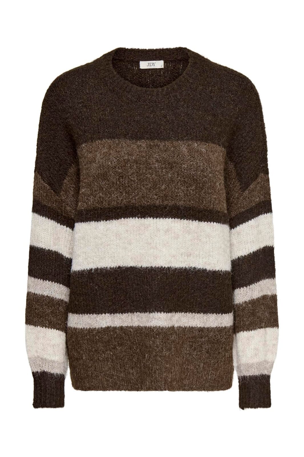 JDY - Jdyzoey Life L/S On Colorblock Pull Knt - 4989278 Chocolate Torte Shitake/ Birch Mel/ Chateau Gray