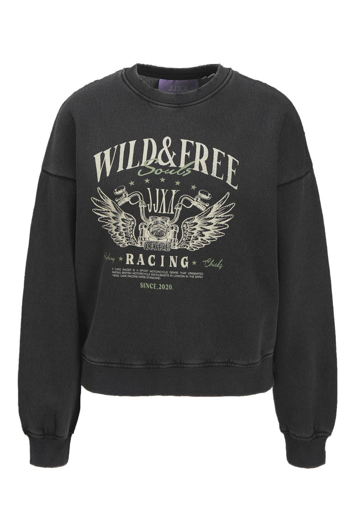Jjxx - Jxbritta Rlx Ls Crew Swt - 4808882 Black Wild And Free