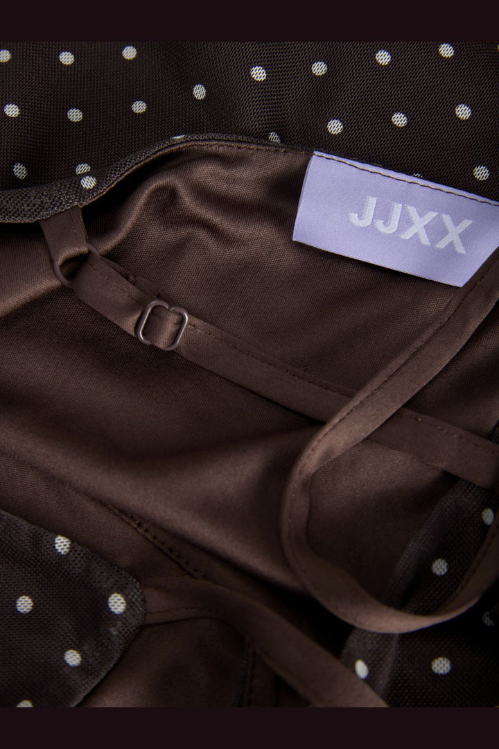 Jjxx - Jxelvira Mesh Sl Scarf Top - 4954829 Seal Brown Dot