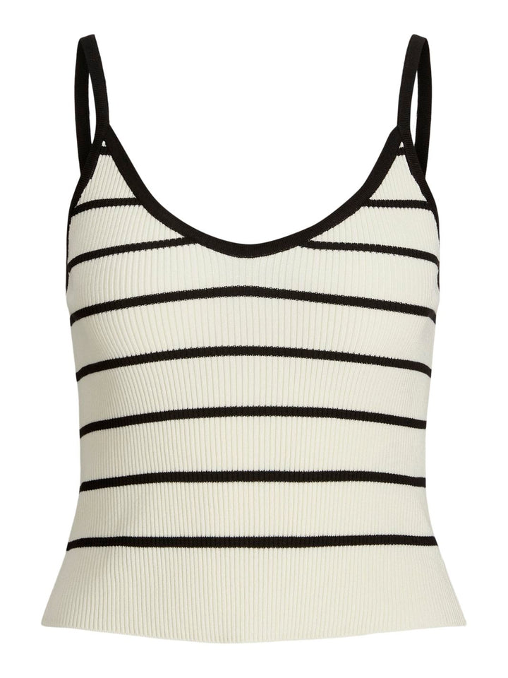 Jjxx - Jxesther Tight Short Top Knit - 4509415 Vanilla Ice /Black