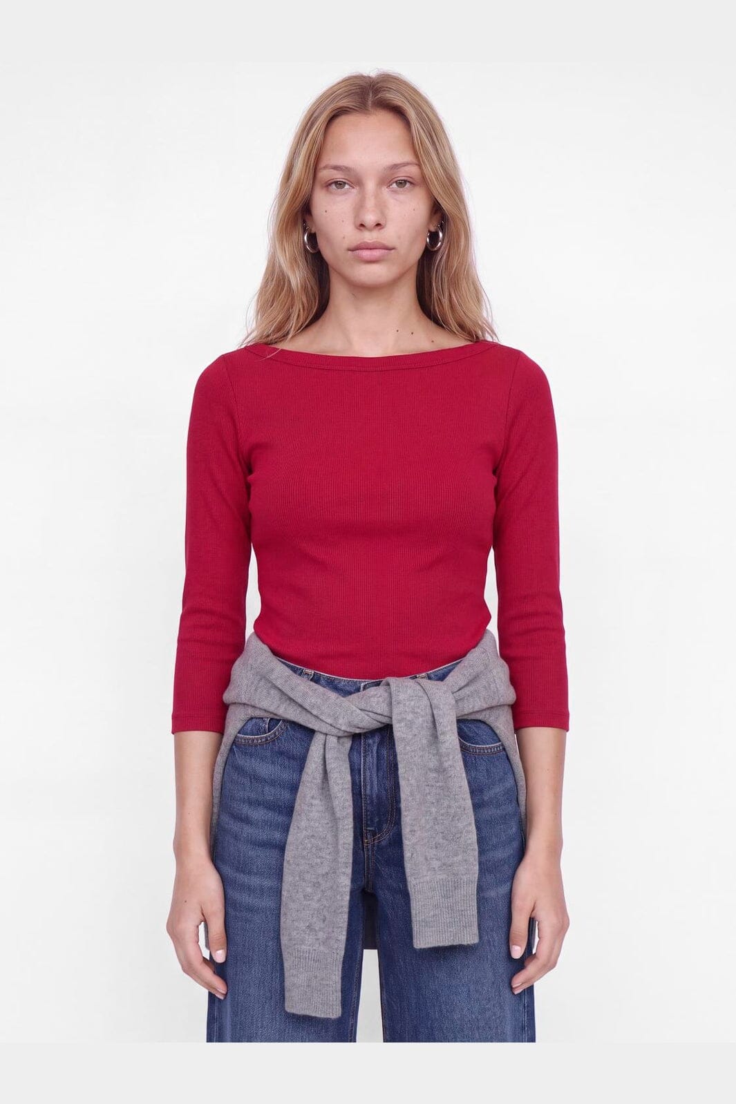 Jjxx - Jxfifi Str 3/4 Boatneck Top - 5144848 Tango Red