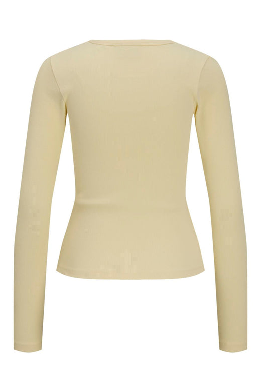 Jjxx - Jxfreya Str Ls V-Neck Top - 5144877 Pastel Yellow