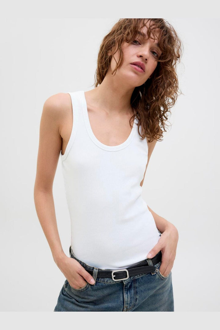 Jjxx - Jxfrida Sl U-Neck Top - 4792639 Bright White