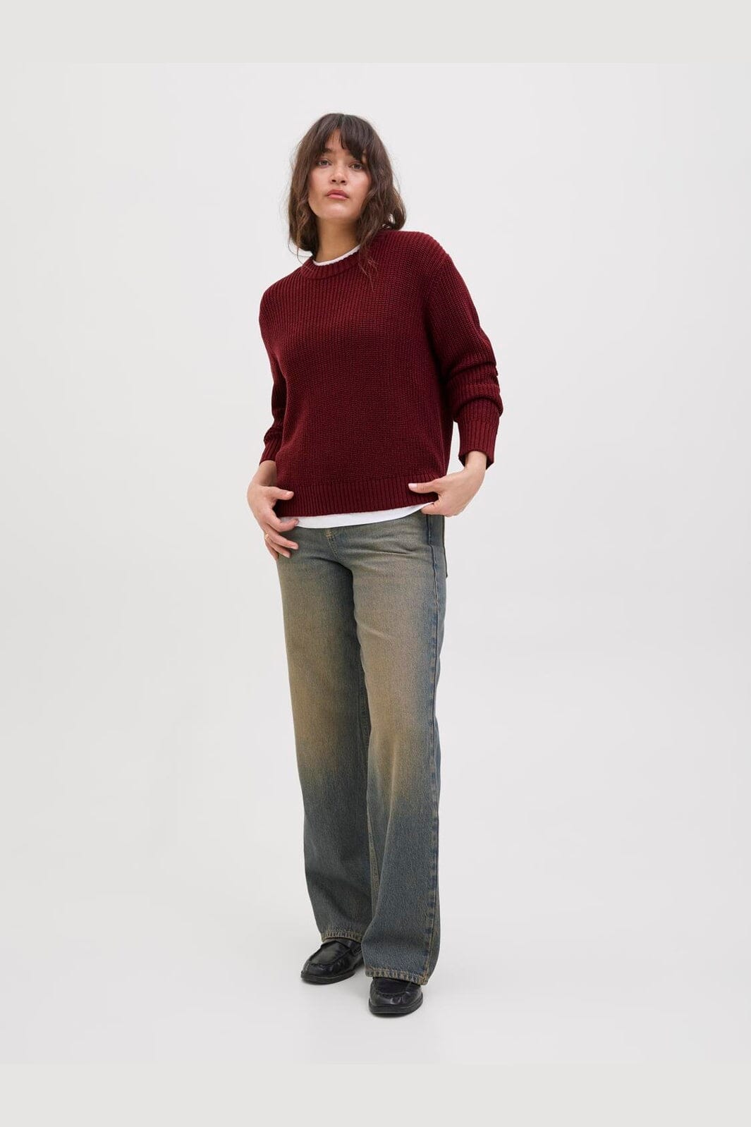 Jjxx - Jxglobal Crew Neck Knit - 4897324 Cabernet