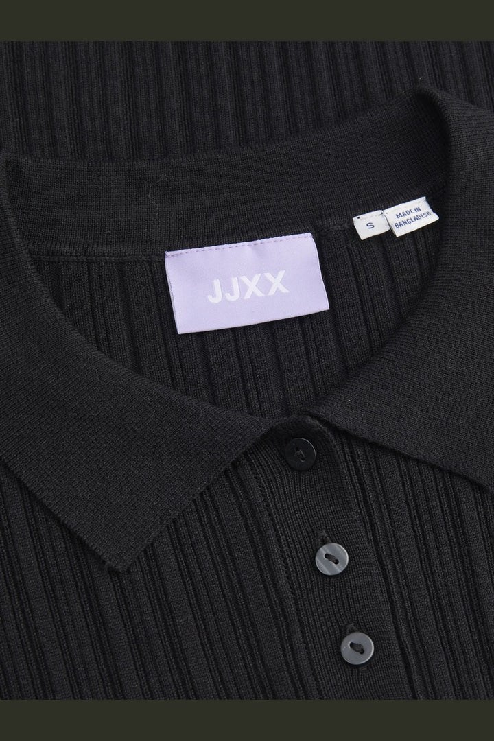 Jjxx - Jxhadley Tight Ss Polo Knit - 4791542 Black
