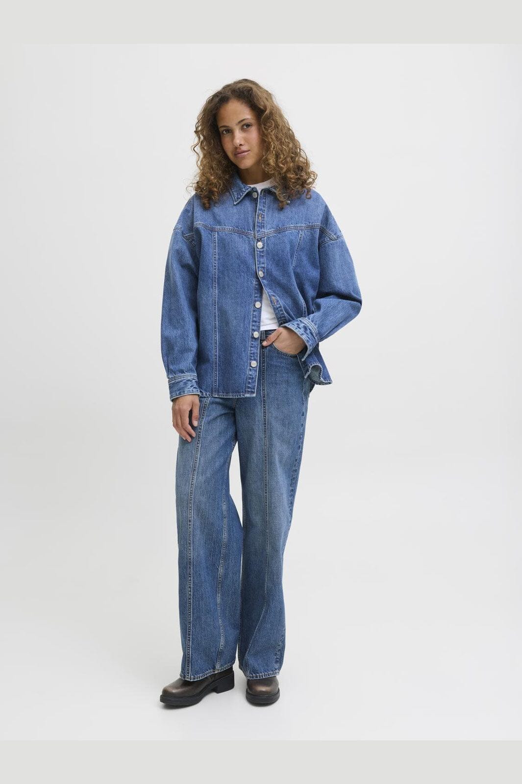 Jjxx - Jxjamila Ls Denim Overshirt R282 Ln - 4825649 Medium Blue Denim