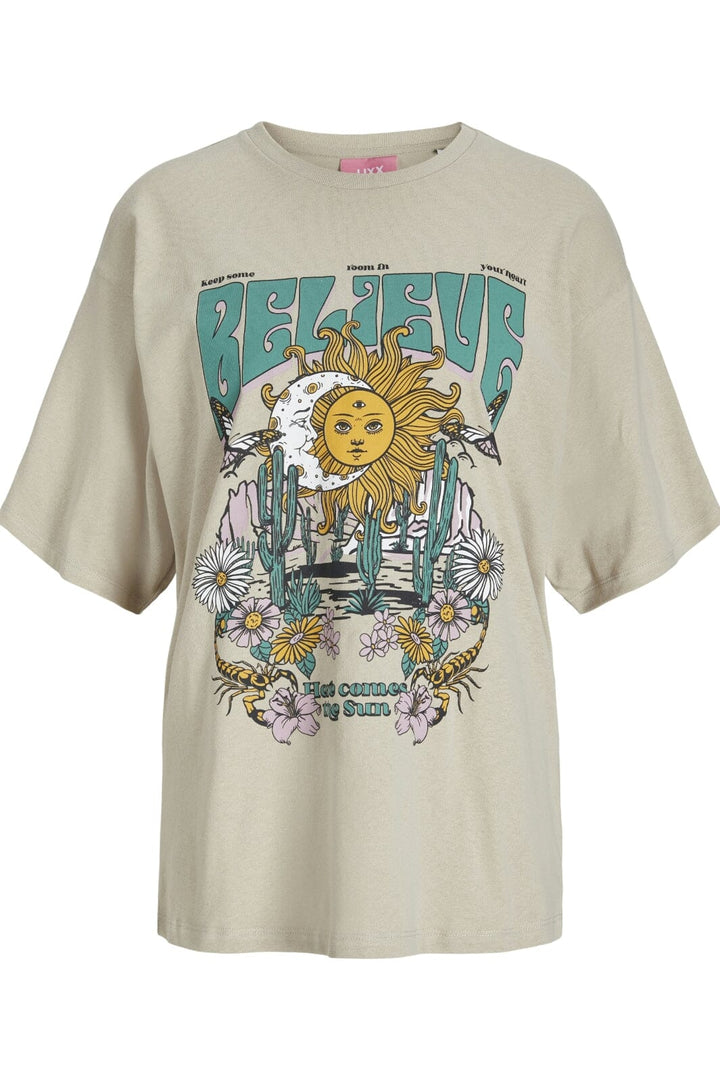 Jjxx - Jxmillow Loose Ss Tee - 4785030 Feather Gray Believe T-shirts 