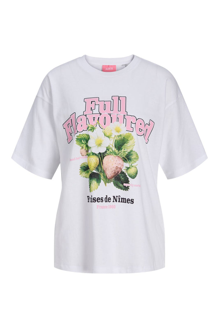 Jjxx - Jxmillow Loose Ss Tee Sp226 - 5008868 Bright White Strawberry