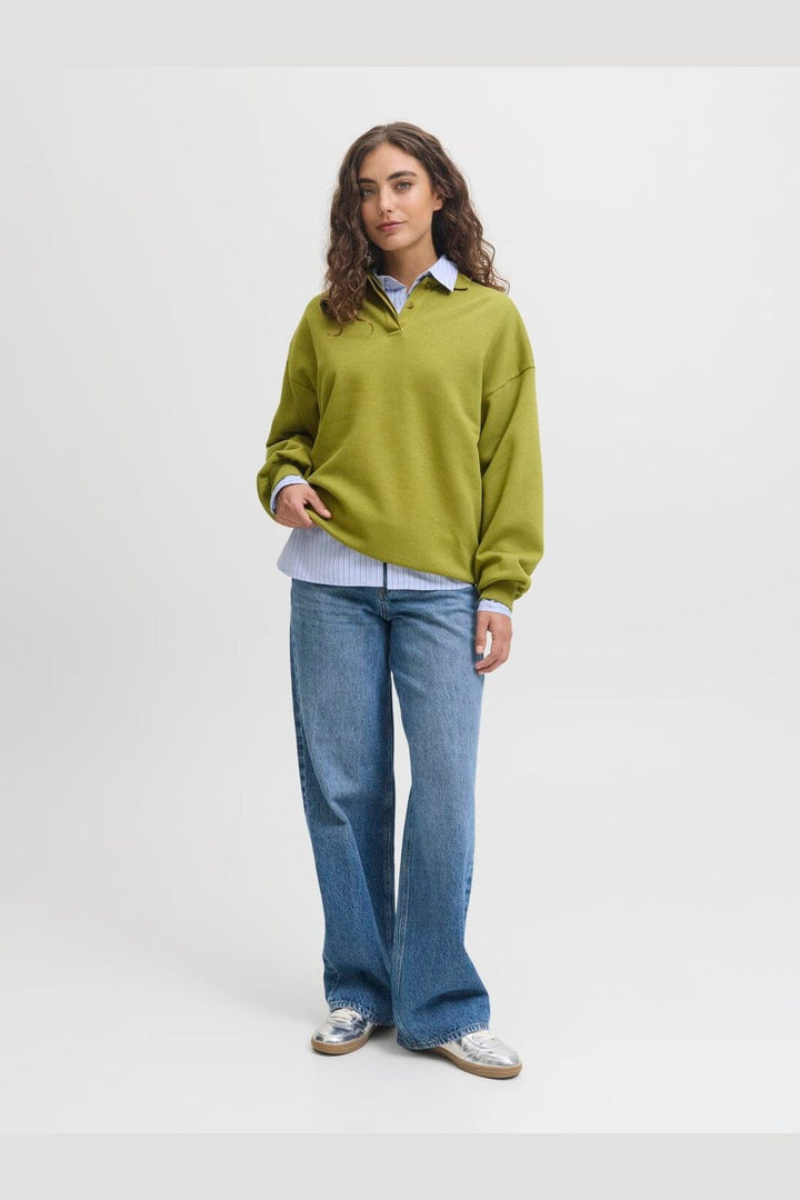 Jjxx - Jxpaloma Loose Ls Polo Swt Ln - 5007685 Green Moss