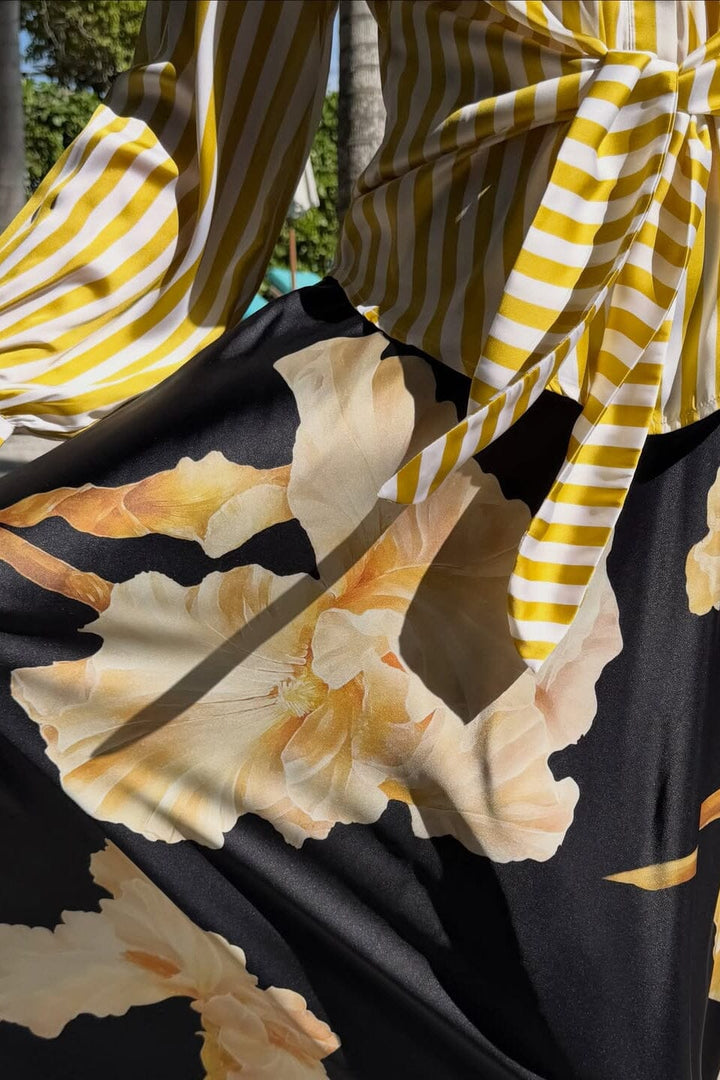 Karmamia - Savannah Skirt 2347 - Gold Maxi Flower Nederdele 