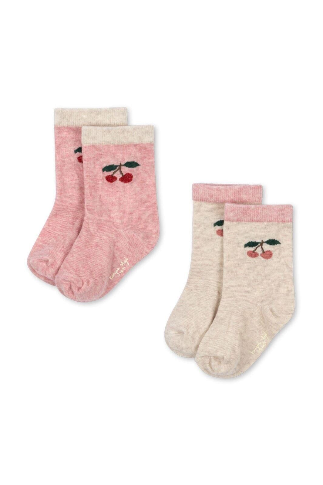 Konges Sløjd - 2 Pack Cherry Socks Ks104167 - Cherry Strømper 