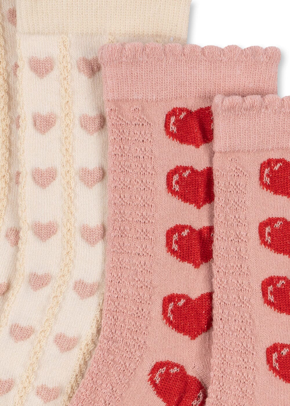 Konges Sløjd - 2 Pack Heart Jaquard Socks Ks105841 - Heart Mix