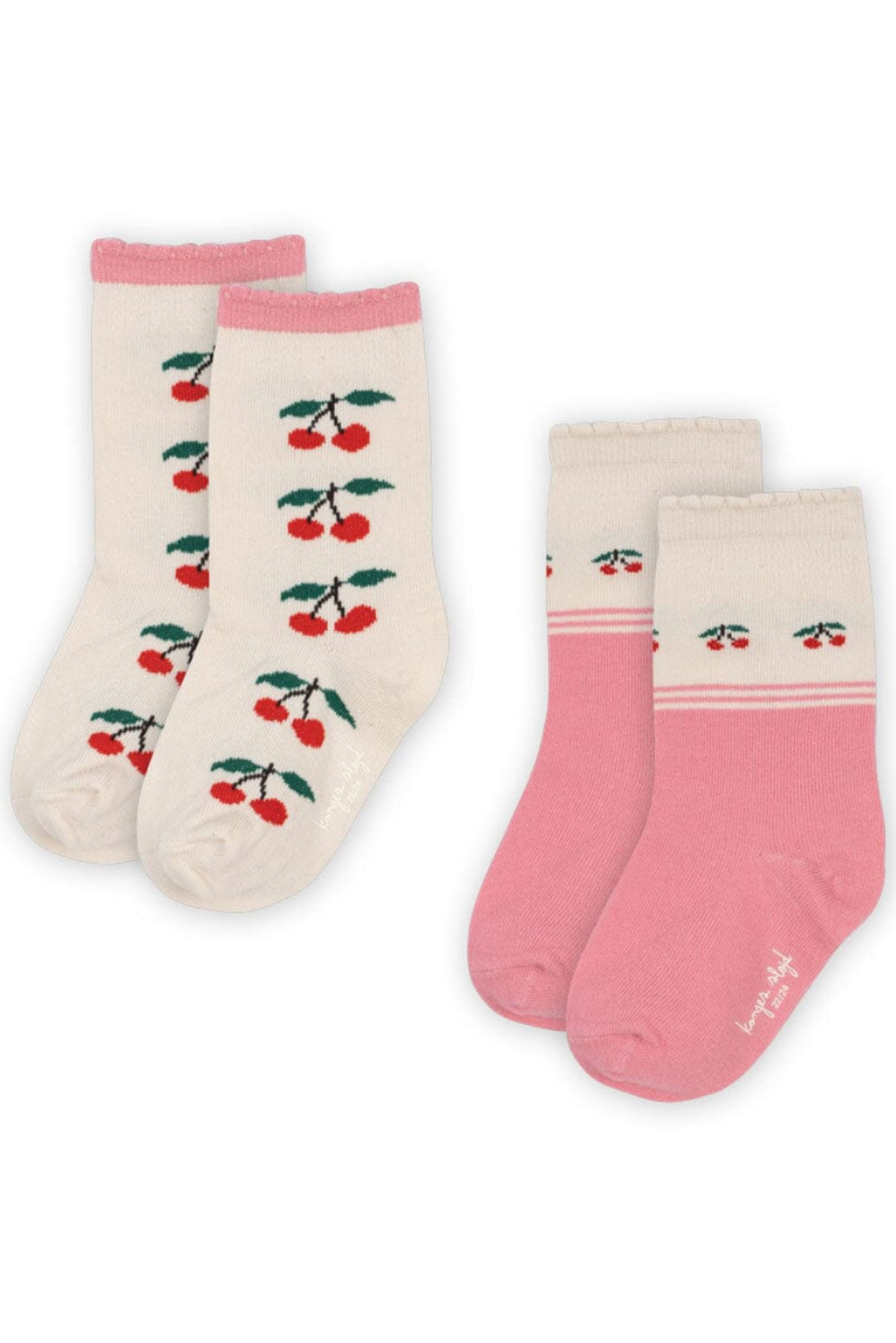 Konges Sløjd - 2 Pack Jacquard Socks Ks107617 - Cherry Mix