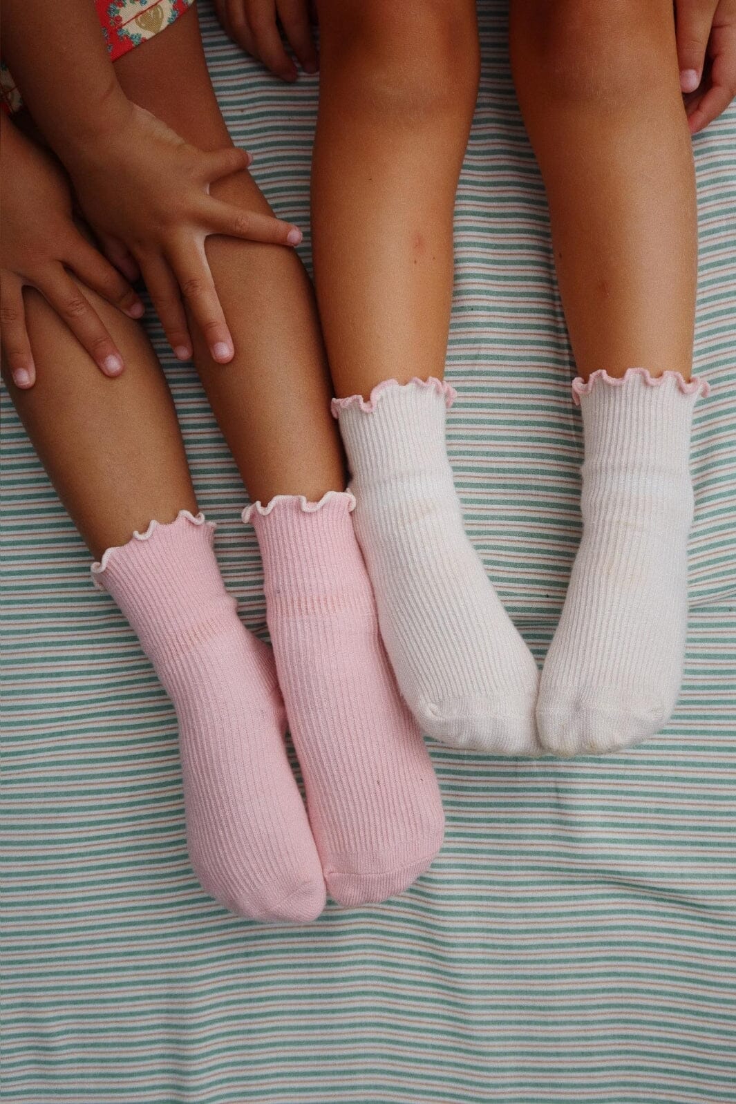 Konges Sløjd - 2 Pack Rib Frill Socks Ks103290 - Rose/off White