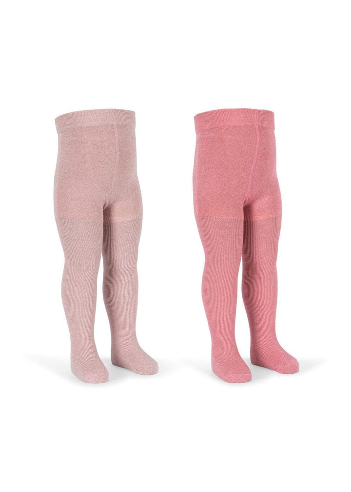 Konges Sløjd - 2 Pack Rib Glitter Tights Ks107388 - Rose Mix Strømpebukser 